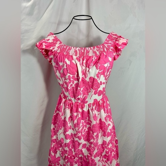 English Factory pink floral open back maxi dress size L - Picture 3 of 10